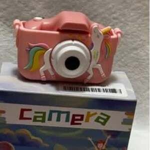 Goopow Kids Digital Camera with Pink Unicorn Silicone Cover and 32GB SD Card